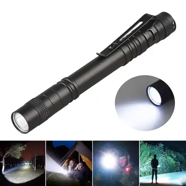 Mini LED Pen Zaklamp met Clip - Draagbare Penlight