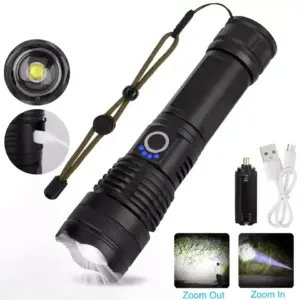 Superheldere LED Zaklamp - 2000LM, USB Oplaadbaar, Zoomfunctie, IPX5 Waterdicht